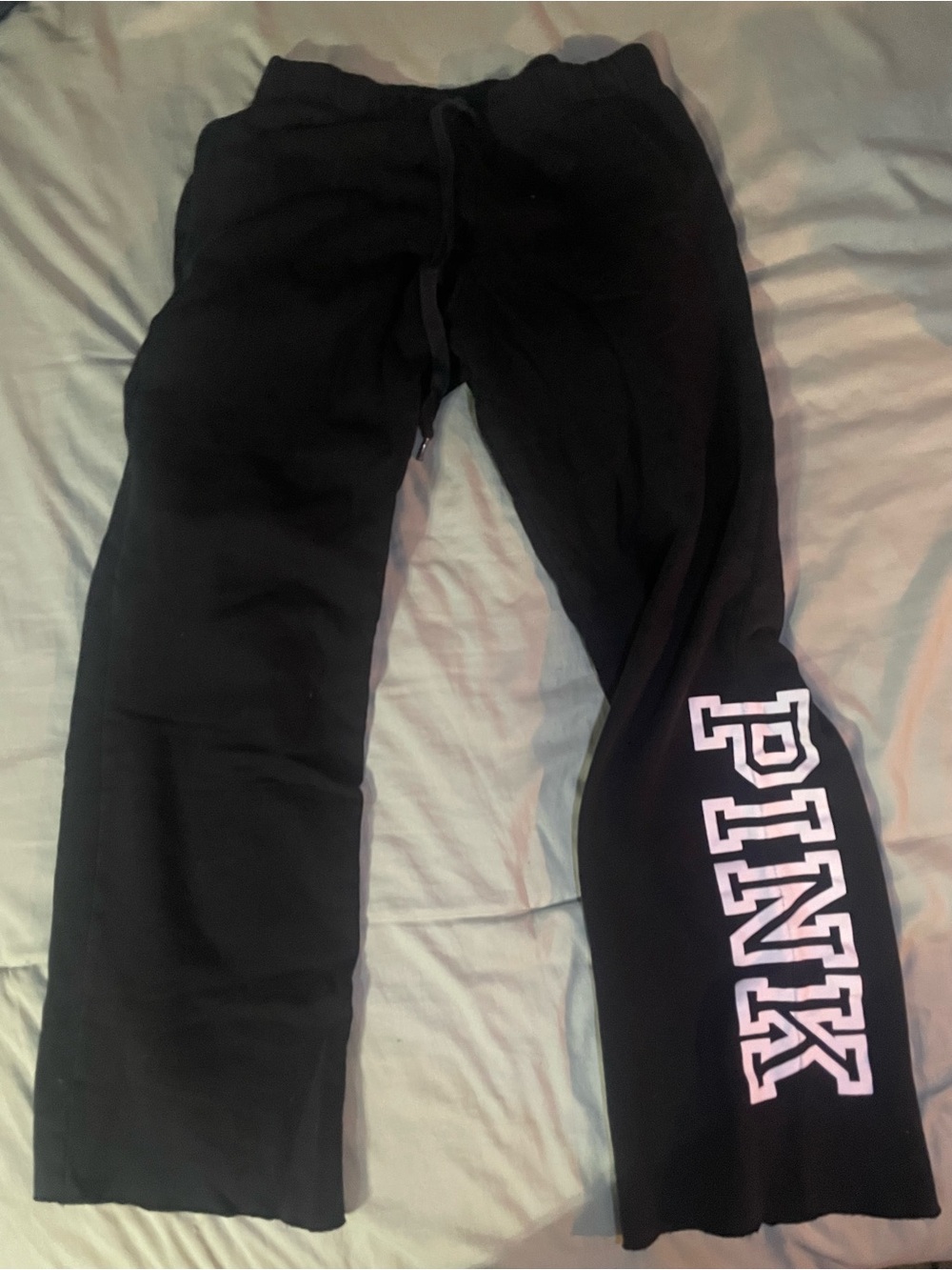 PINK Victoria's Secret Black Sweatpants with White Logo